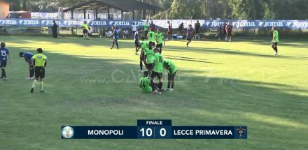AMICHEVOLE MONOPOLI - LECCE PRIMAVERA 10-0 IL SERVIZIO